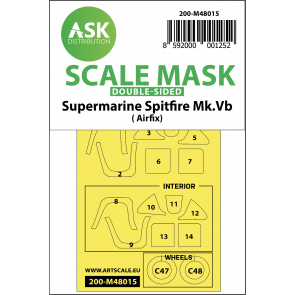 1/48 Spitfire Mk.Vb double-sided painting mask for Airfix