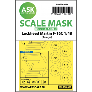 1/48 F-16C double-sided painting mask for Tamiya
