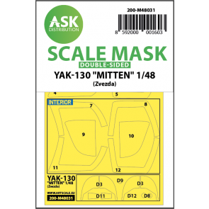 1/48 Yak-130 "Mitten" double-sided painting mask for Zvezda