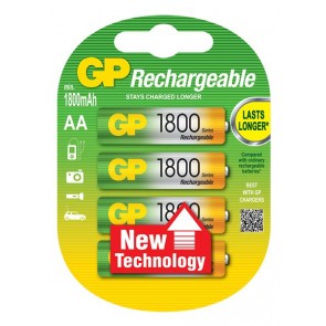 AA 1800 mAh Ni-Mh rechargeable GP battery