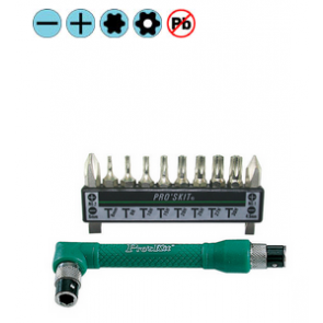 Dvojni nastavljivi vijačni ključ z 10-delnim kompletom varnostnih nastavkov 