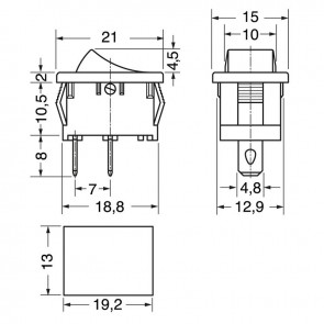 Vgradno 2 pozicijsko stikalo (črno)