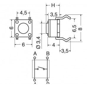 SMD Tipka 6x6x5 micro push